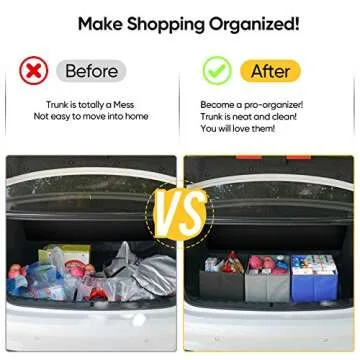 BALEINE 3Pk Reusable Grocery Bags, Foldable Shopping Bags for Groceries with Reinforced Bottom & Handles (Black)