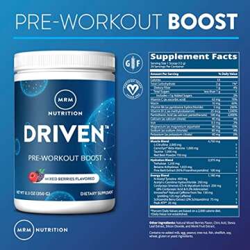 MRM Nutrition Driven Pre-Workout | Vegan Energy Boost | 125mg Caffeine
