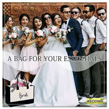 BeeGreen Mother of The Bride Gifts Wedding Gifts Canvas Tote Bags with Pocket Embroidered Wedding Gift Bag for Bridesmaid Bride To Be Bride Bag for Engagement Bridal Shower Honeymoon Bachlorette