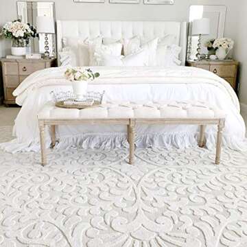 My Texas House by Orian Indoor/Outdoor Bluebonnets Area Rug, 3'11" x 5'5", Natural