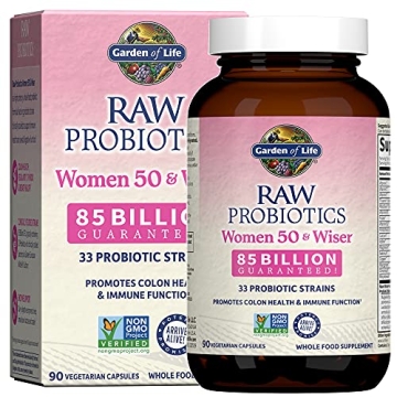 Garden of Life Raw Probiotics for Women Over 50 - High-Potency Probiotic with 33 Strains for Enhance...