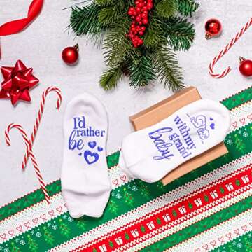 Funny Grandparent Socks - Gift For Grandmas & Expecting Grandparents (I'd Rather Be) One Size