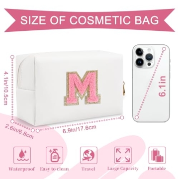Personalized Preppy Patch Makeup Bag Ideal for Gifts