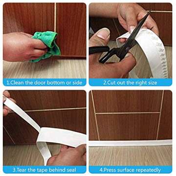 Door Weather Stripping, Window Silicone Seal Strip,Self Adhesive Tape for Draft Stopper Gap and Glass Shower|16Ft Long X 1.77 Inch(45mm) Width ，White |