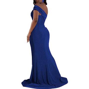 Women's Evening Gowns Formal Elegant Short Sleeve Off Shoulder Party Dress Sexy Split Wedding Guest ...