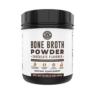 Left Coast Performance Chocolate Bone Broth and Multi Collagen Powder for Joint, Hair, Skin, and Nails Support