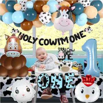 XLENGO Farm Animal Balloons for Baby Shower Parties
