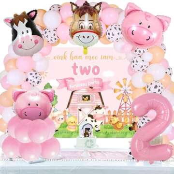 XLENGO Farm Animal Balloons for Baby Shower Parties