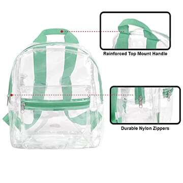 MADISON & DAKOTA Clear Mini Backpacks for Beach, Travel - Stadium Approved Bag with Adjustable Strap...