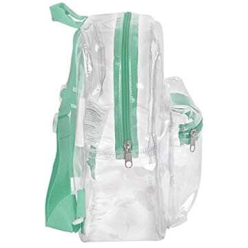 MADISON & DAKOTA Clear Mini Backpacks for Beach, Travel - Stadium Approved Bag with Adjustable Straps