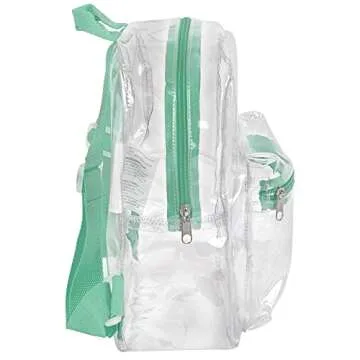 MADISON & DAKOTA Clear Mini Backpacks for Beach, Travel - Stadium Approved Bag with Adjustable Straps