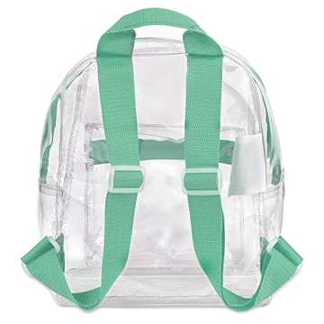 MADISON & DAKOTA Clear Mini Backpacks for Beach, Travel - Stadium Approved Bag with Adjustable Straps