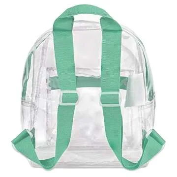 MADISON & DAKOTA Clear Mini Backpacks for Beach, Travel - Stadium Approved Bag with Adjustable Straps