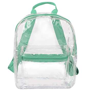 MADISON & DAKOTA Clear Mini Backpacks for Beach, Travel - Stadium Approved Bag with Adjustable Straps