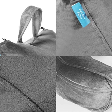 ZOEMO Bed Rest Reading Pillow, Big Bedrest Pillows with Arm Rests and Neck Roll Pillow, Armrest Pillows for Reading Watching TV in Bed Floor or Sofa