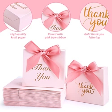 VGOODALL 24PCS Pink Mini Thank You Gift Bags