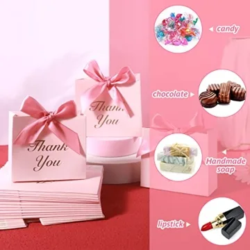 VGOODALL 24PCS Pink Mini Thank You Gift Bags