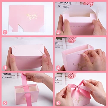 VGOODALL 24PCS Pink Mini Thank You Gift Bags