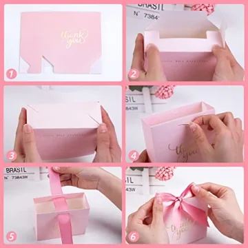 VGOODALL 24PCS Pink Mini Thank You Gift Bags
