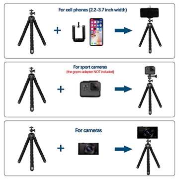 Mini Flexible Phone Tripod with Remote Control for Cameras