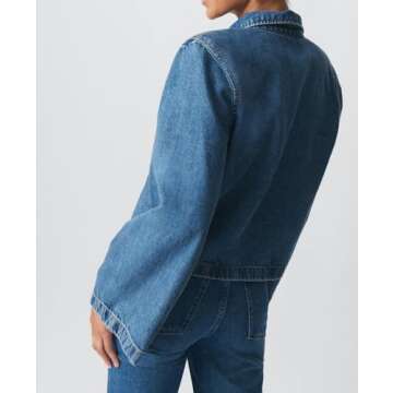 Fashionable Cropped Denim Jacket for Women - LouVasabuce