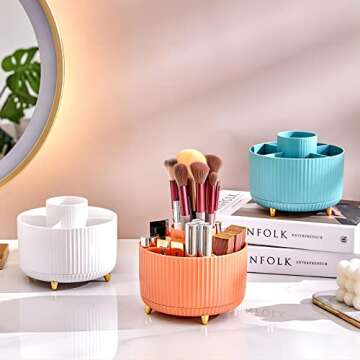 DASITON 360° Rotating Makeup Organizer for Stylish Storage