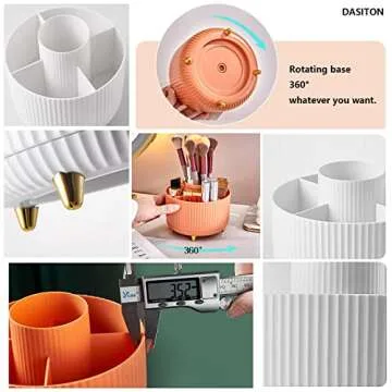 DASITON 360° Rotating Makeup Organizer for Stylish Storage