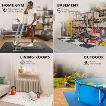 Gym Flooring Set - Interlocking EVA Soft Foam Floor Mat, 18 Pieces Puzzle Rubber Tiles Protective Ground Surface Protection, Play Workout Exercise Mats Underlay Matting Sports Pool Home Fitness Garage