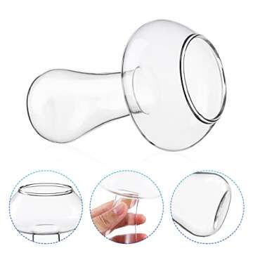 DOITOOL Mushroom Glasses, 2 Pieces Creative Mushroom Cocktail Glass Stemware 280ml Mushroom Cocktail Glass Wine Glasses for Party Mushroom Glasses Drinking at Bar House (Clear)