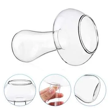 DOITOOL Mushroom Glasses, 2 Pieces Creative Mushroom Cocktail Glass Stemware 280ml Mushroom Cocktail Glass Wine Glasses for Party Mushroom Glasses Drinking at Bar House (Clear)