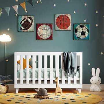 Sports Decor for Boys Room Vintage Canvas Prints