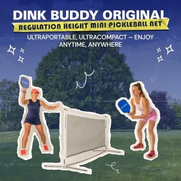 Dink Buddy - Regulation Height Mini Pickleball Net with Drawstring Carry Case, Durable Pickleball Net Portable Outdoor & Indoor Use, Easy-to-Set-up Pickleball Nets, 6 feet Wide, Black