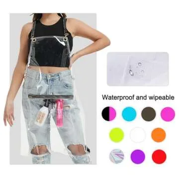 MIKI WELL Hair Stylist Apron with pocket - Waterproof Transparent Salon Apron,One-Size-Fits-Most people,Transparent(22.83” W 29.5” L)