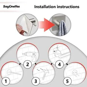 SAYONEYES 5 Pieces Brushed Nickel Bathroom Hardware Set Wall Mounted - Includes 16 Inch Towel Bar, Toilet Paper Holder, 3 Coat Towel Hooks – SUS304 Stainless Steel Bathroom Accessories Set