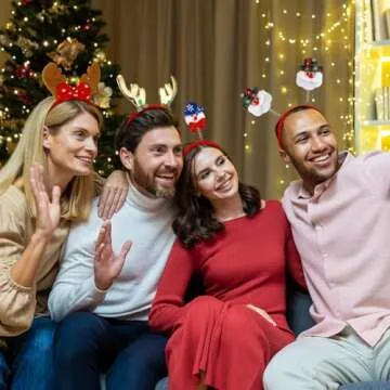 Festive Lyrow 100 Pcs Christmas Headbands for Holidays