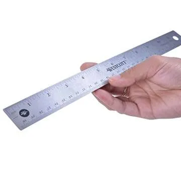 Westcott 12" Stainless Steel Ruler with Non-Slip Cork Base