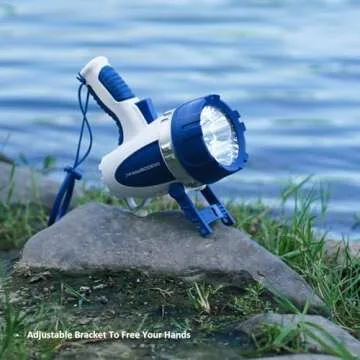 GOODSMANN Rechargeable Handheld Spotlight LED Boat Waterproof Spot Light Searchlight 3000 Lumen Portable Marine Flashlight with USB Adapter Car Charger Dust Bag for Hunting Camping Exploring