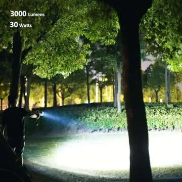 GOODSMANN Rechargeable Handheld Spotlight LED Boat Waterproof Spot Light Searchlight 3000 Lumen Portable Marine Flashlight with USB Adapter Car Charger Dust Bag for Hunting Camping Exploring