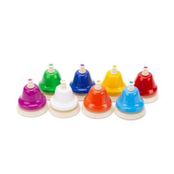 CeleMoon Desk Bells for Kids - 8 Note Colorful Metal Handbells Set with Handle - Educational Teachin...