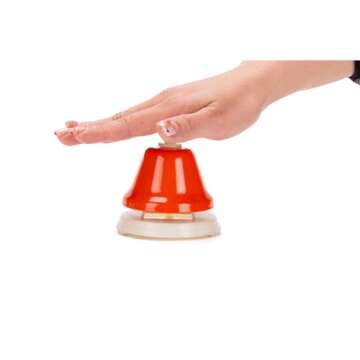 CeleMoon Desk Bells for Kids - 8 Note Colorful Metal Handbells Set with Handle - Educational Teaching and Learning Kids Instruments - Musical Toys for Children Toddler Baby