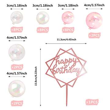 31 PCS Mini Colorful Balls Cake Topper DIY Cake Insert Topper Artificial Dried Flowers Cake Decorati...