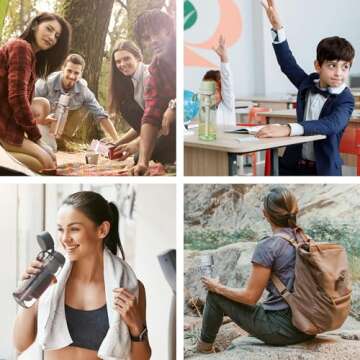 PHILIPS Filtered Water Bottle, BPA-Free Tritan Plastic Water Bottles, Replaces 450 Plastic Water Bottle with Reusable GoZero Everyday Water Filter, Portable Filtering Bottle for Travel, 22 oz, Pink