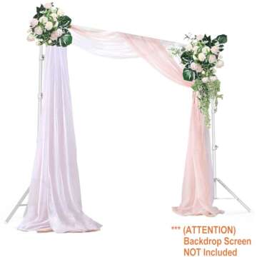 LimoStudio 10 ft. Wide x 10 ft. High (New Generation) White Backdrop Stands, White Matt Surface Meta...