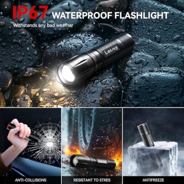 LETMY S2000 Tactical Flashlight 2-Pack Bright LED