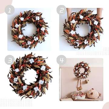 Autumn Wreath for Front Door Seasonal Decor