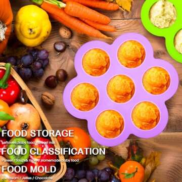 Potchen 4 Pcs Silicone Baby Food Freezer Tray with Lid Stackable Reusable 2.5oz Silicone Baby Food Freezer Molds Storage Tray for Homemade Egg Bite Vegetable Fruit Purees Breastmilk(Colorful)