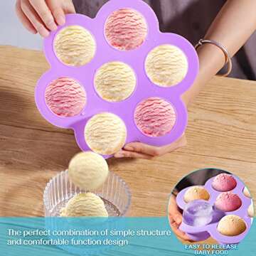 Potchen 4 Pcs Silicone Baby Food Freezer Tray with Lid Stackable Reusable 2.5oz Silicone Baby Food Freezer Molds Storage Tray for Homemade Egg Bite Vegetable Fruit Purees Breastmilk(Colorful)