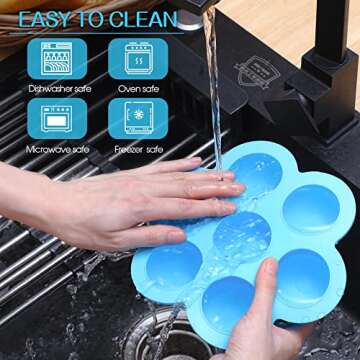 Potchen 4 Pcs Silicone Baby Food Freezer Tray with Lid Stackable Reusable 2.5oz Silicone Baby Food Freezer Molds Storage Tray for Homemade Egg Bite Vegetable Fruit Purees Breastmilk(Colorful)