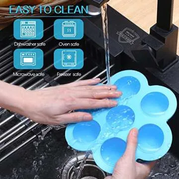 Potchen 4 Pcs Silicone Baby Food Freezer Tray with Lid Stackable Reusable 2.5oz Silicone Baby Food Freezer Molds Storage Tray for Homemade Egg Bite Vegetable Fruit Purees Breastmilk(Colorful)