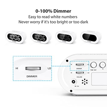 Adjustable REACHER LED Alarm Clock with Snooze & Dimmer